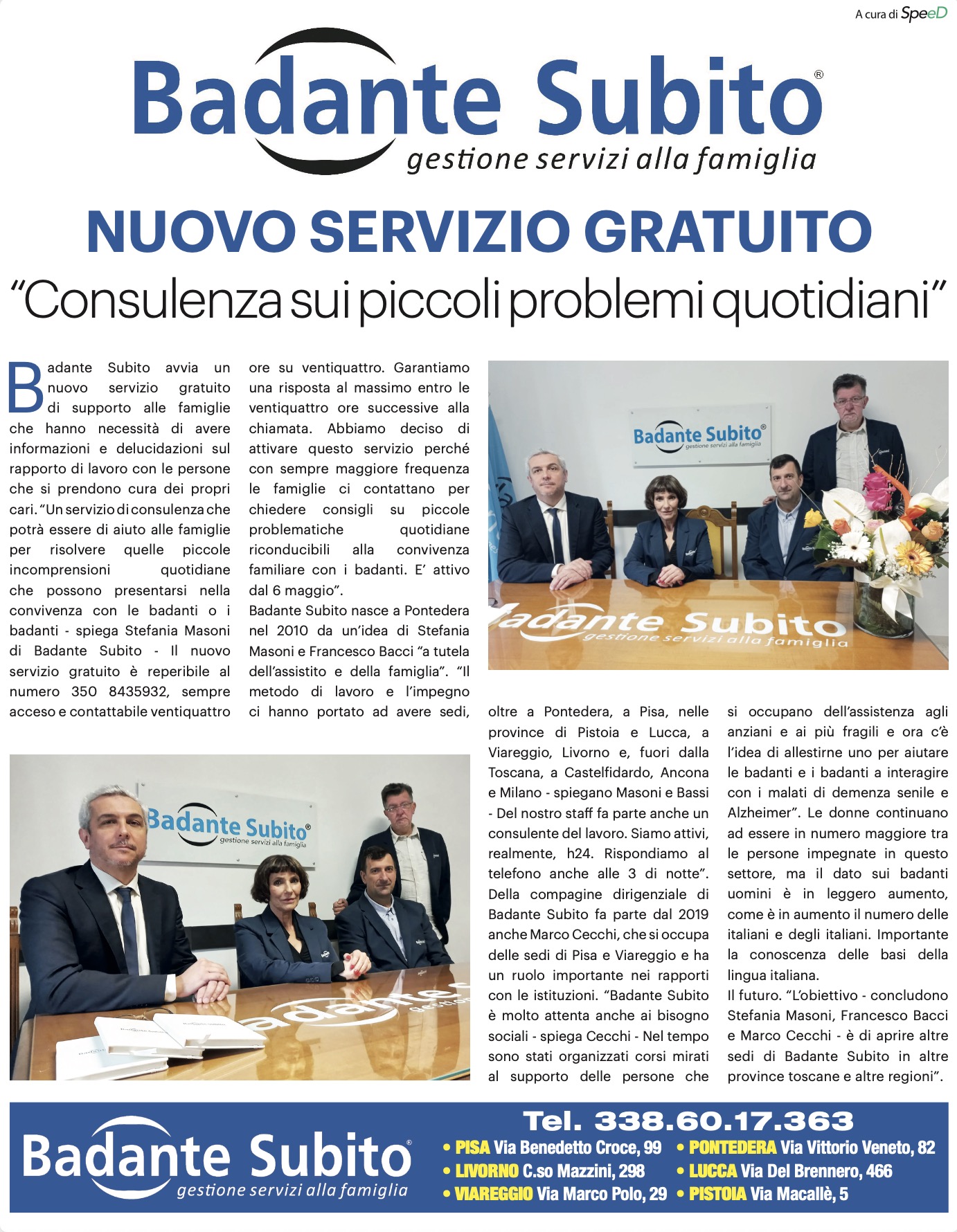 Nuovo servizio gratuito: Consulenza sui piccoli problemi quotidiani